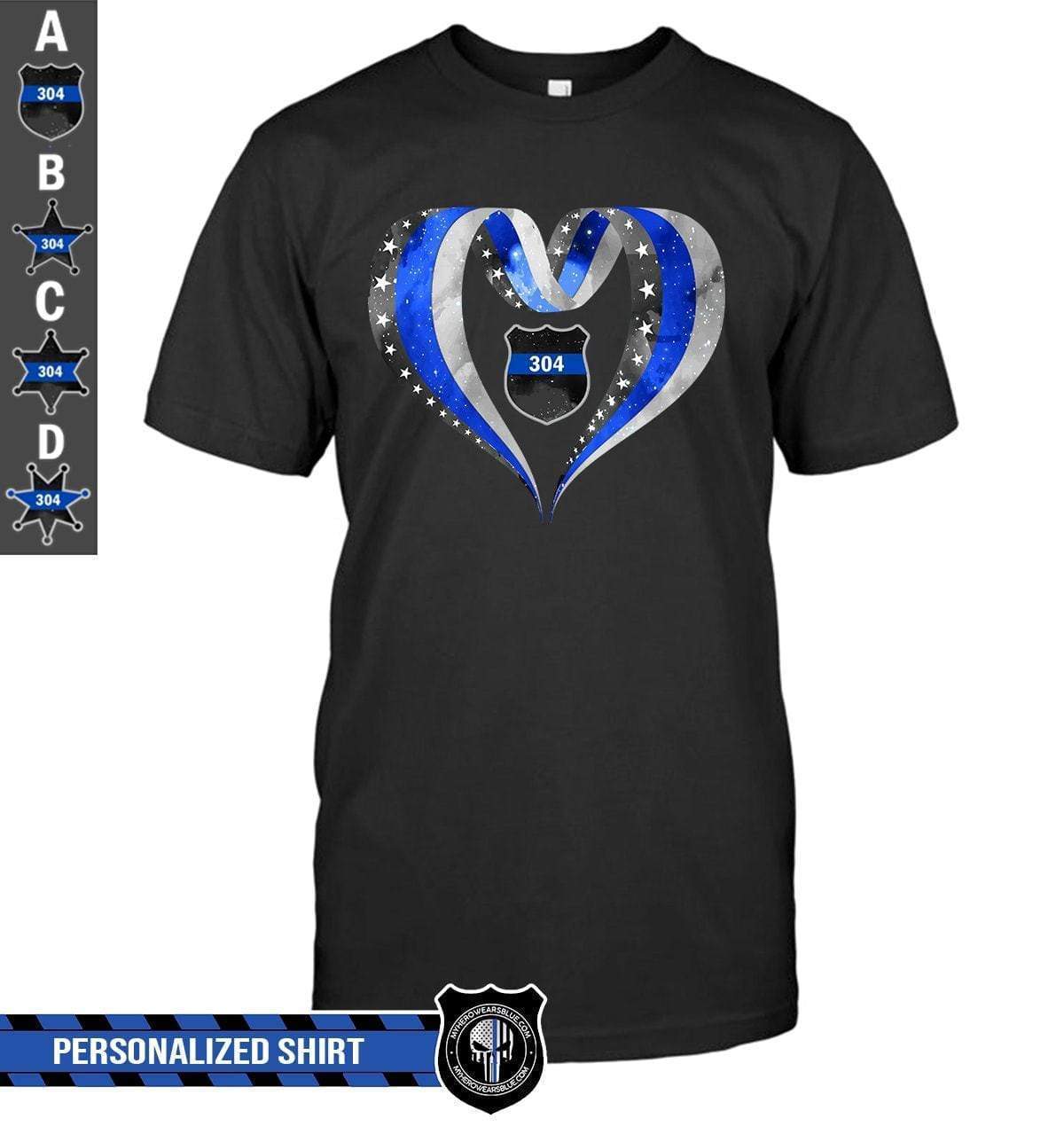 Apparel S / Black Personalized Shirt - Ribbon Flag Heart - DSAPP