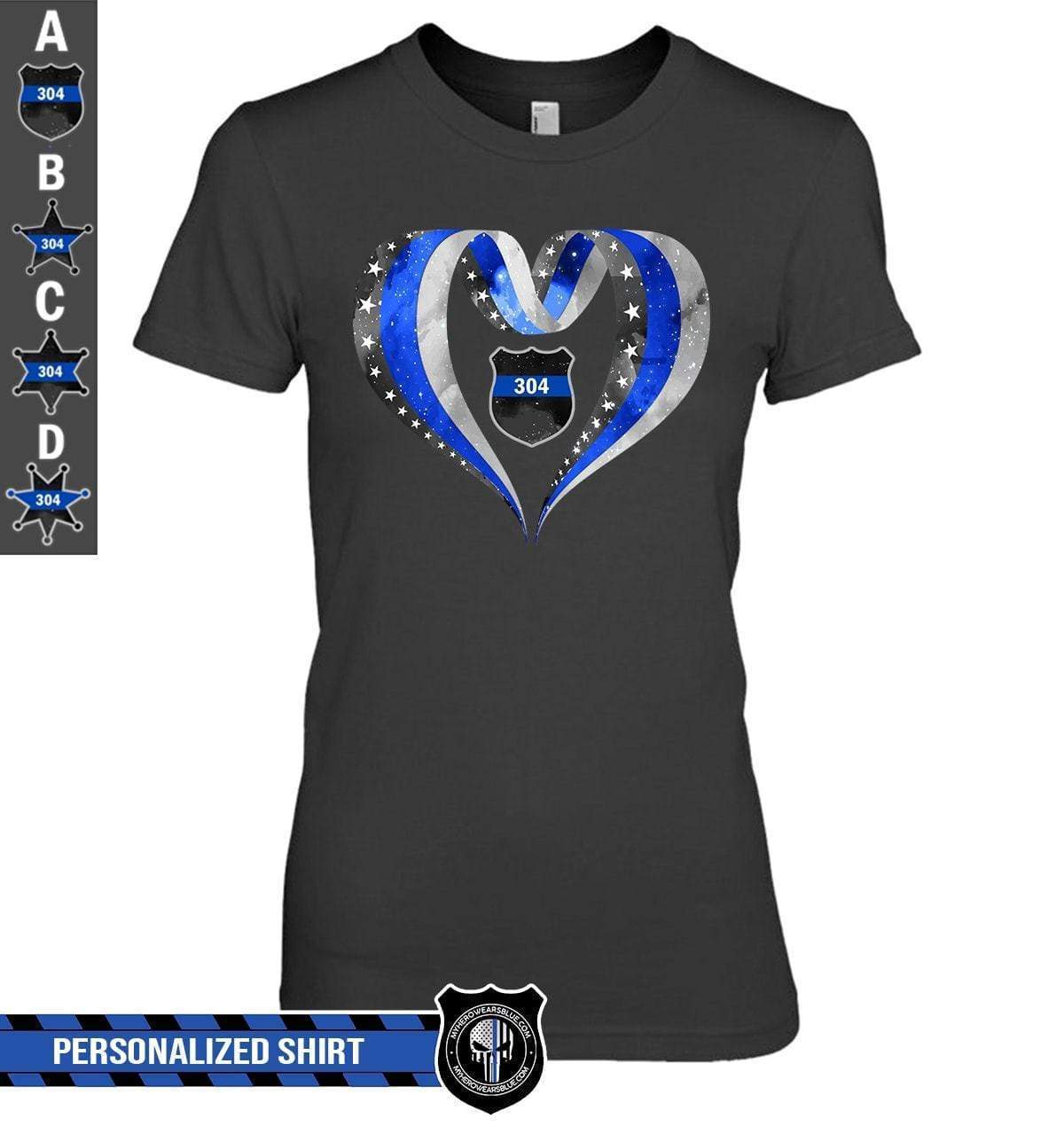Apparel XS / Black Personalized Shirt - Ribbon Flag Heart - DSAPP