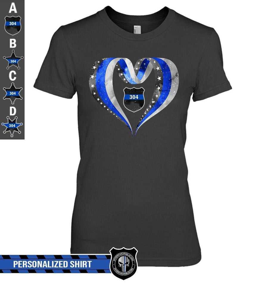 Apparel XS / Black Personalized Shirt - Ribbon Flag Heart - DSAPP