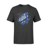Apparel S / Black Personalized Shirt - Ripped Splash Color - Thin Blue Line Flag - Standard T-shirt