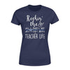 Apparel XS / Navy Personalized Shirt - Rockin The Teacher And Sheriff Wife Life - Standard Women's T-shirt - DSAPP