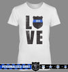 Apparel XS / White Personalized Shirt - Scartched Love Police Badge - DSAPP