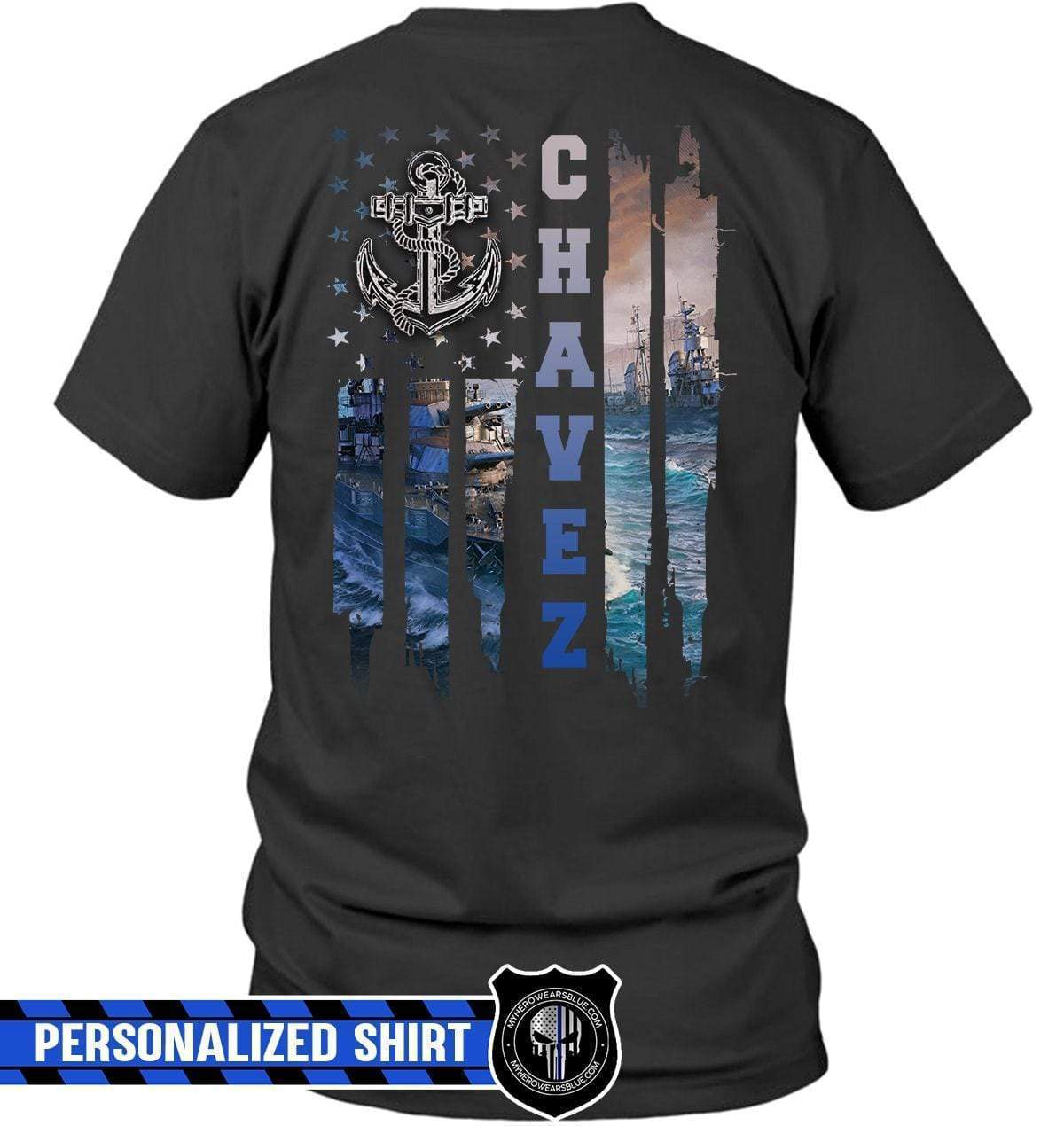 Apparel S / Black Personalized Shirt - Scenery Inside Flag - Navy Beach - DSAPP