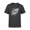 Apparel S / Black Personalized Shirt - Scratch Thin Blue Line Flag Shirt - DSAPP