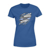 Apparel XS / Royal Personalized Shirt - Scratch Thin Blue Line Flag Shirt - Standard Women's T-shirt - DSAPP