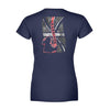 Apparel XS / Navy Personalized Shirt - Scratched Distressed Flag - UK Firefighter - Standard Women's T-shirt