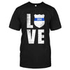 Scratched Love Police Badge - Black Shirt Personalized Shirt