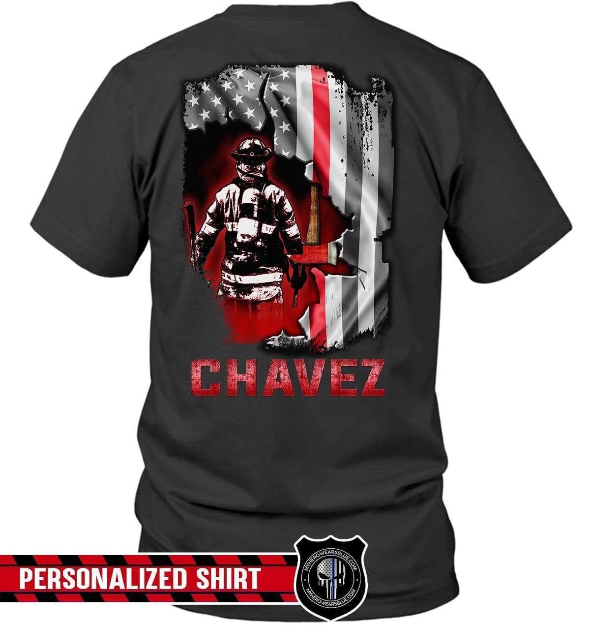 Apparel S / Black Personalized Shirt - Scratched Nation Flag - Scratched Flag Bunker Gear - DSAPP