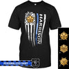 Apparel S / Black Personalized Shirt - Sheriff - Thin Blue Line Distressed Flag - Standard T-shirt