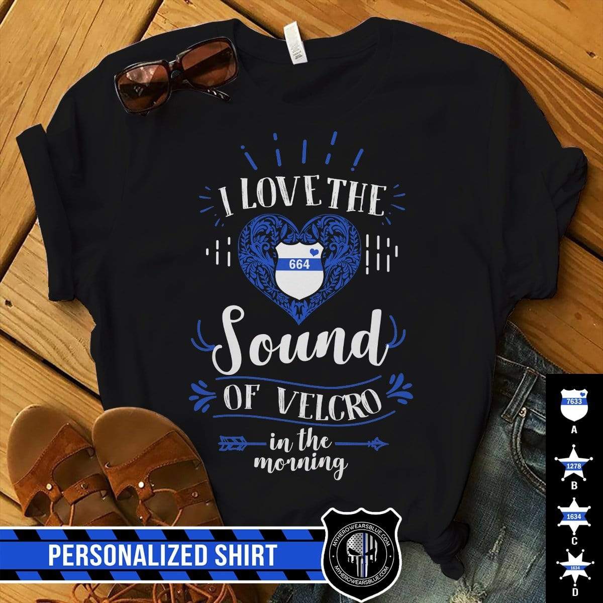 Apparel XS / Black Personalized Shirt - Sound Of Velcro - Pattern Heart - Standard Women's T-shirt