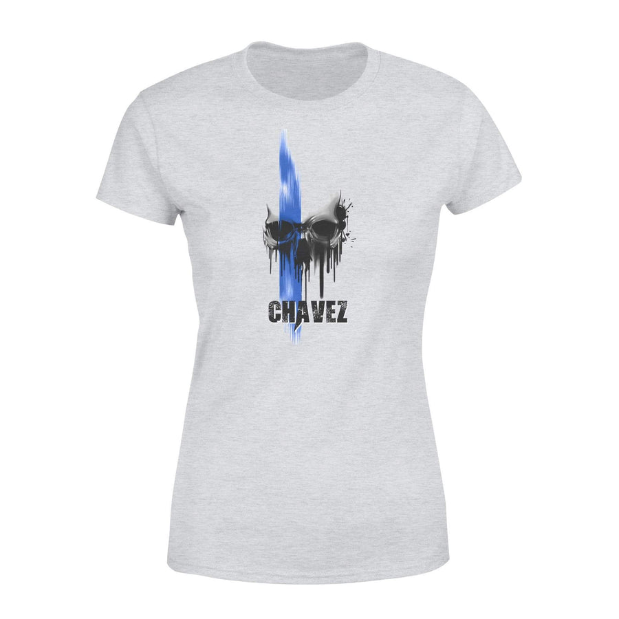 Apparel XS / Grey Personalized Shirt - Splashing Line - Skull - Police - Standard Women's T-shirt