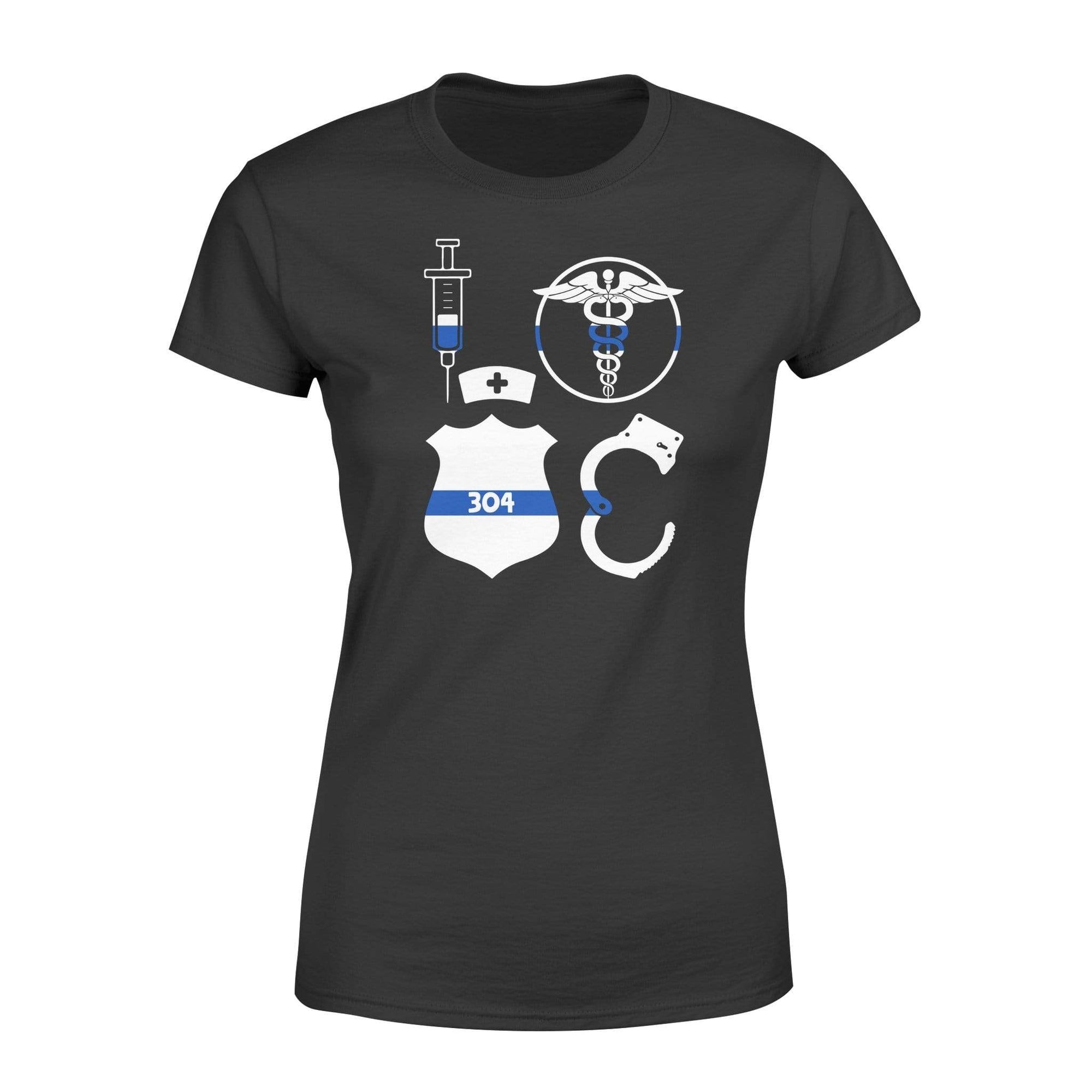 Apparel XS / Black Personalized Shirt - Stacked Love - Nurse And Police Shirt - DSAPP