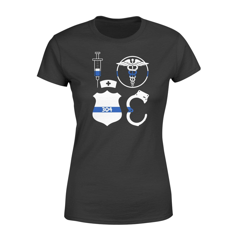 Apparel XS / Black Personalized Shirt - Stacked Love - Nurse And Police Shirt - DSAPP