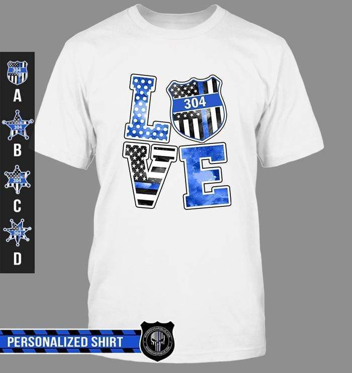 Apparel S / White Personalized Shirt - Stacked Love - Police Badge - Galaxy Patterns - DSAPP