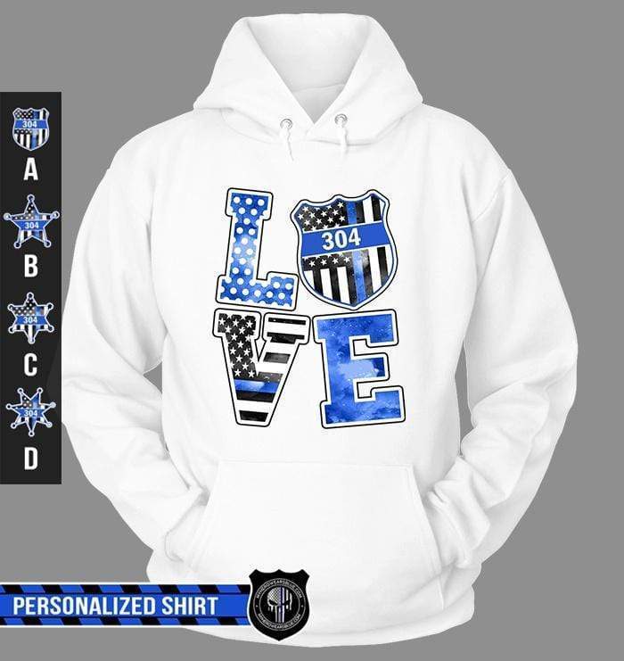 Apparel S / White Personalized Shirt - Stacked Love - Police Badge - Galaxy Patterns - DSAPP