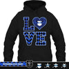 Apparel S / Black Personalized Shirt - Stacked Love - Thin Blue Line Pattern Heart - DSAPP