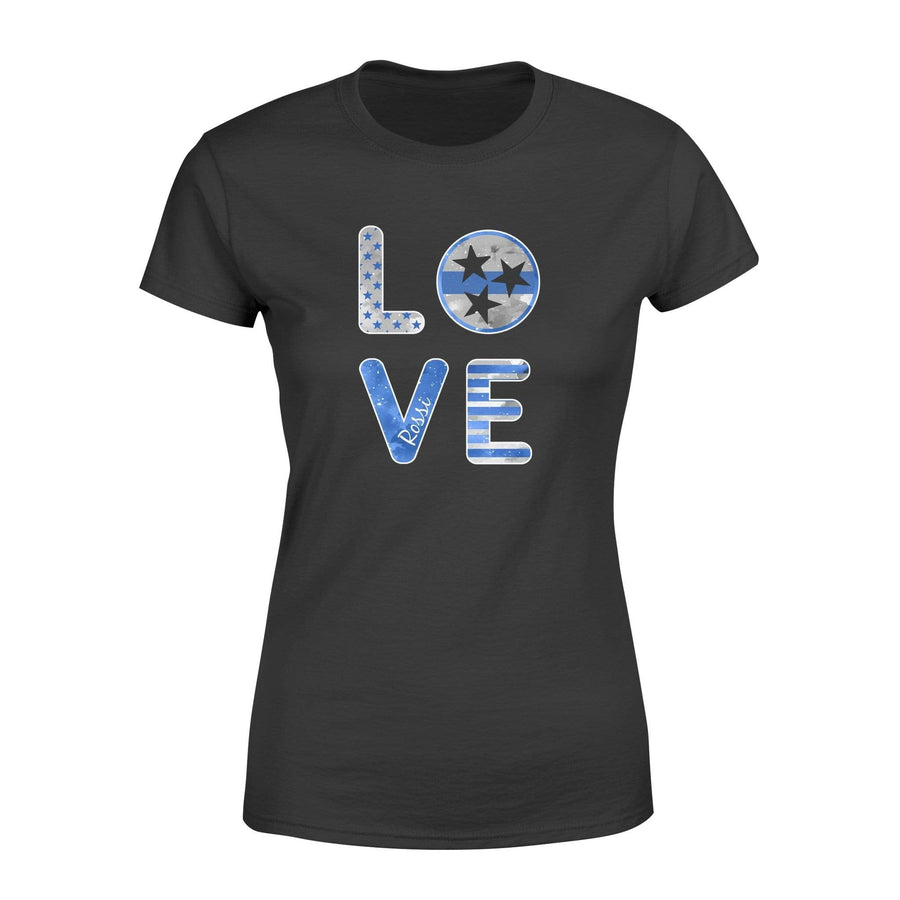 Apparel XS / Black Personalized Shirt - Stacked Love - Tristar - Thin Blue Line - DSAPP