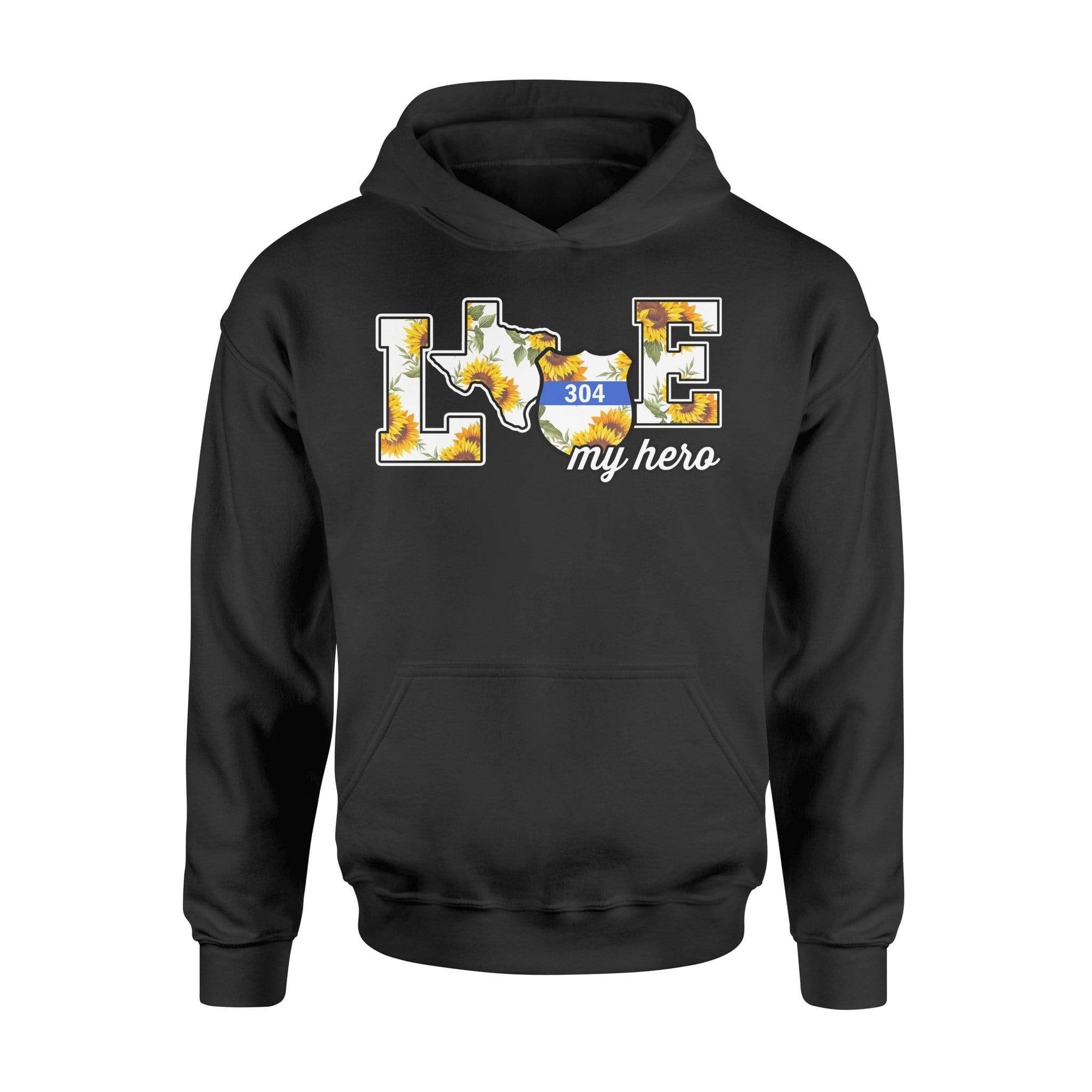 Apparel S / Black Personalized Shirt - Sunflower - Love My Hero - State Map - DSAPP