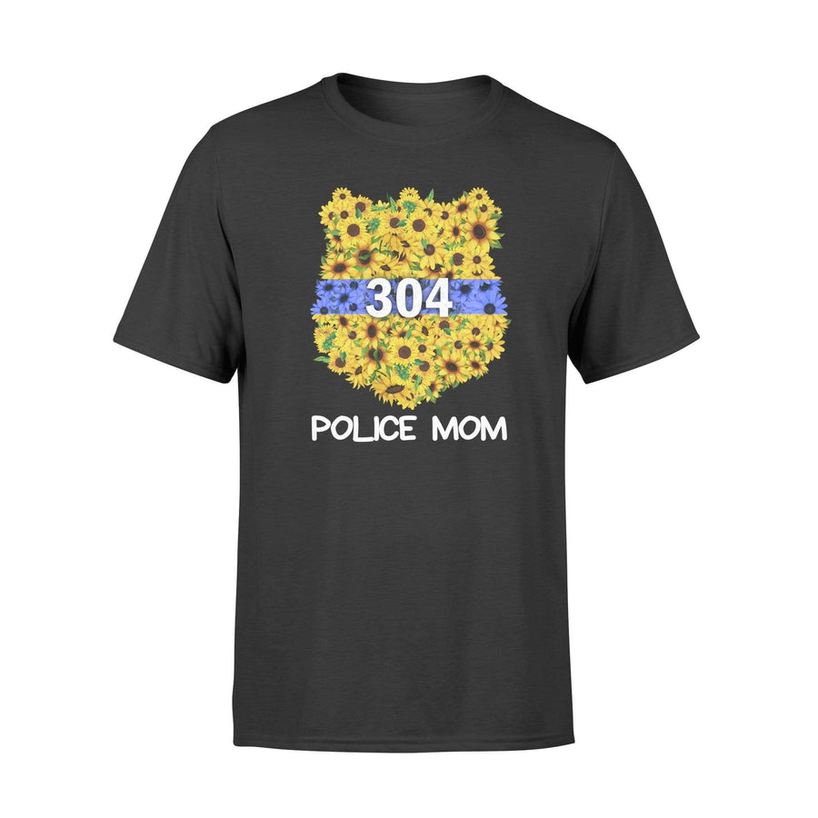 Apparel S / Black Personalized Shirt - Sunflower Police Badge - Police Mom - DSAPP