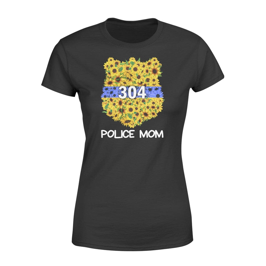 Apparel XS / Black Personalized Shirt - Sunflower Police Badge - Police Mom - DSAPP