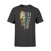 Apparel S / Black Personalized Shirt - Sunflower Thin Blue Line Distressed Flag - Blessed Are The Peacemakers - DSAPP