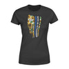 Apparel XS / Black Personalized Shirt - Sunflower Thin Blue Line Distressed Flag - Blessed Are The Peacemakers - DSAPP