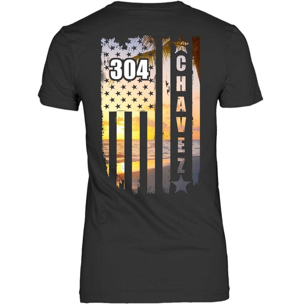 Apparel XS / Black Personalized Shirt - Sunset On The Beach - Deputy - DSAPP