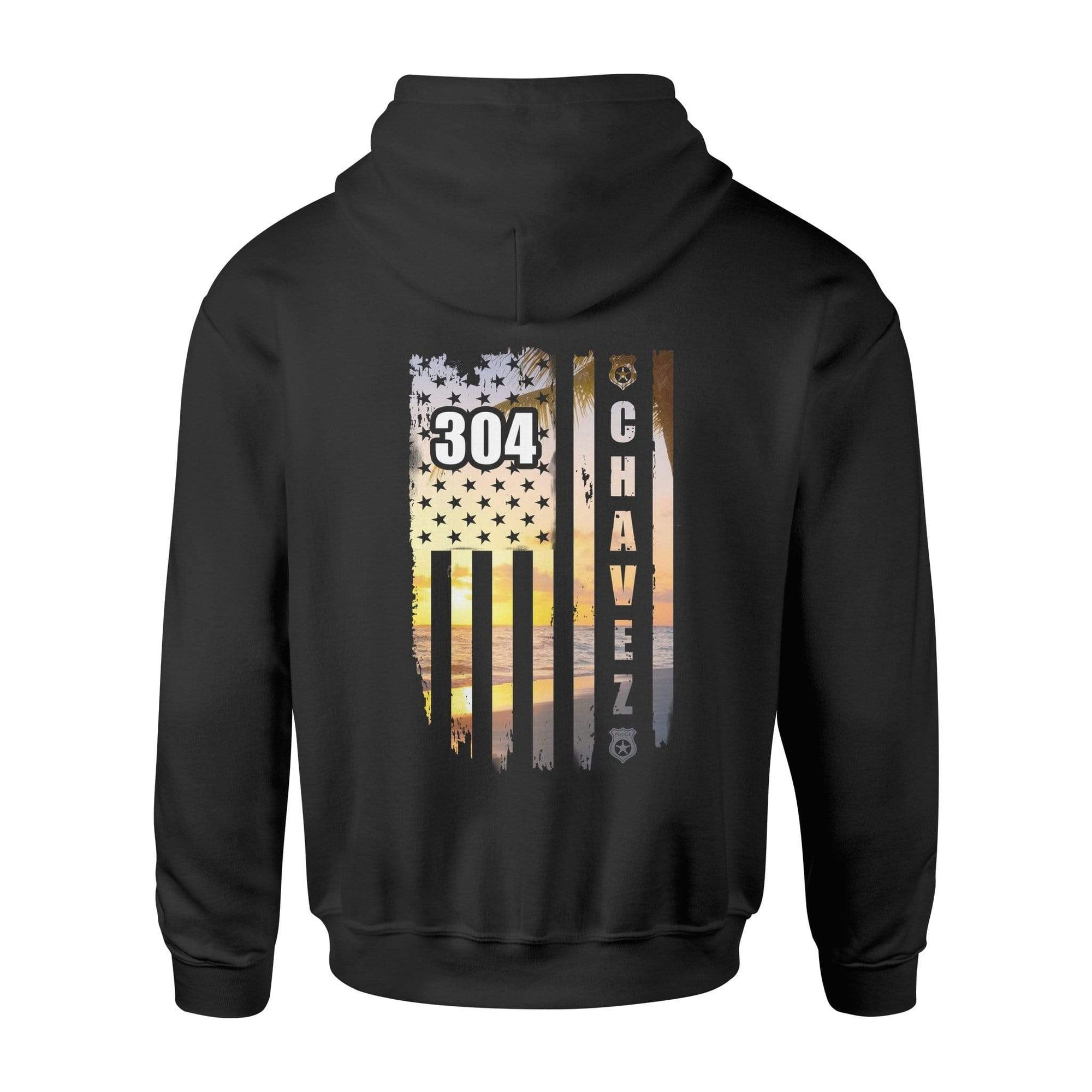 Apparel S / Black Personalized Shirt - Sunset On The Beach - Police - DSAPP