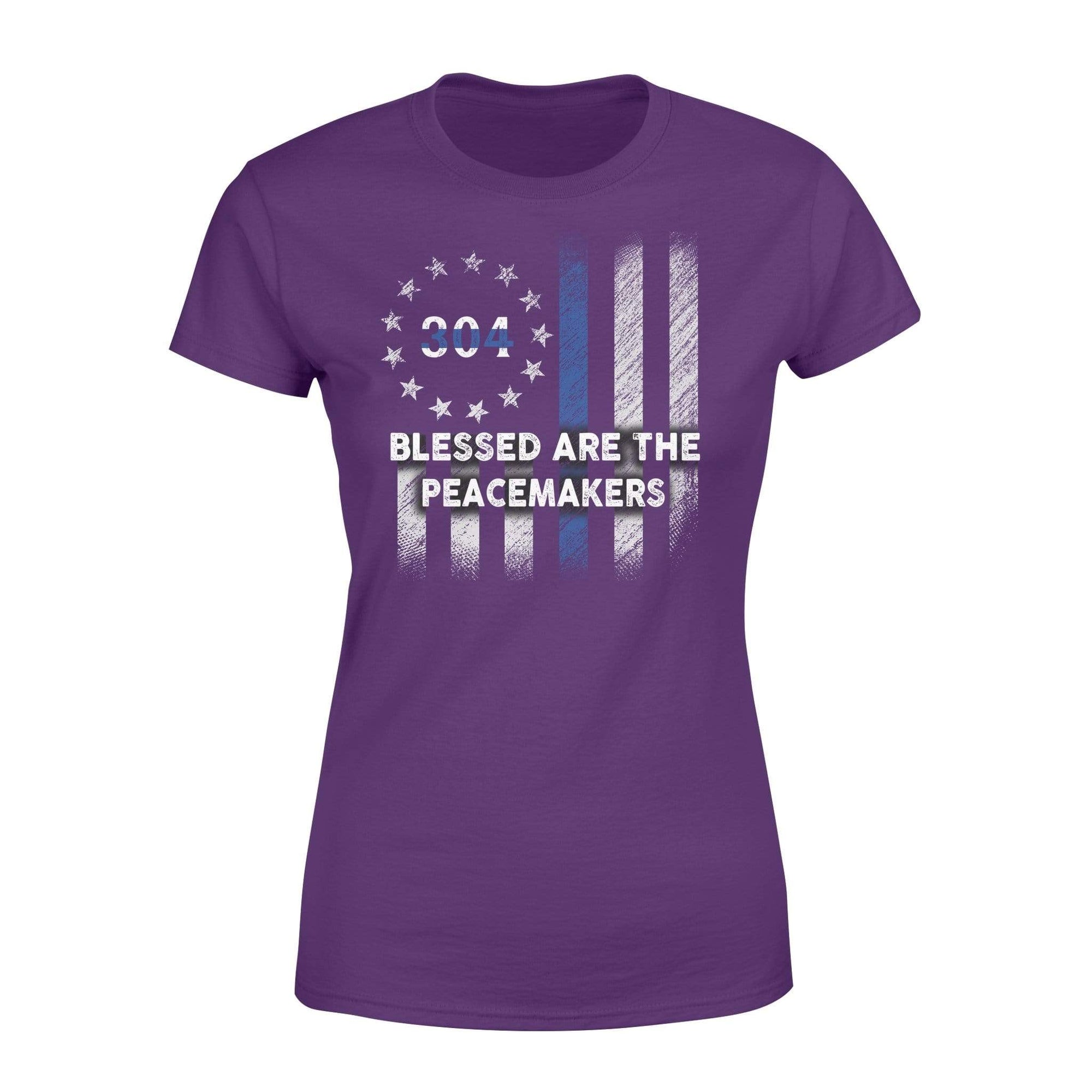 Apparel XS / Purple Personalized Shirt - TBL - Blessed Are The Peacemakers - Circle Star Flag - Standard Women’s T-shirt - DSAPP