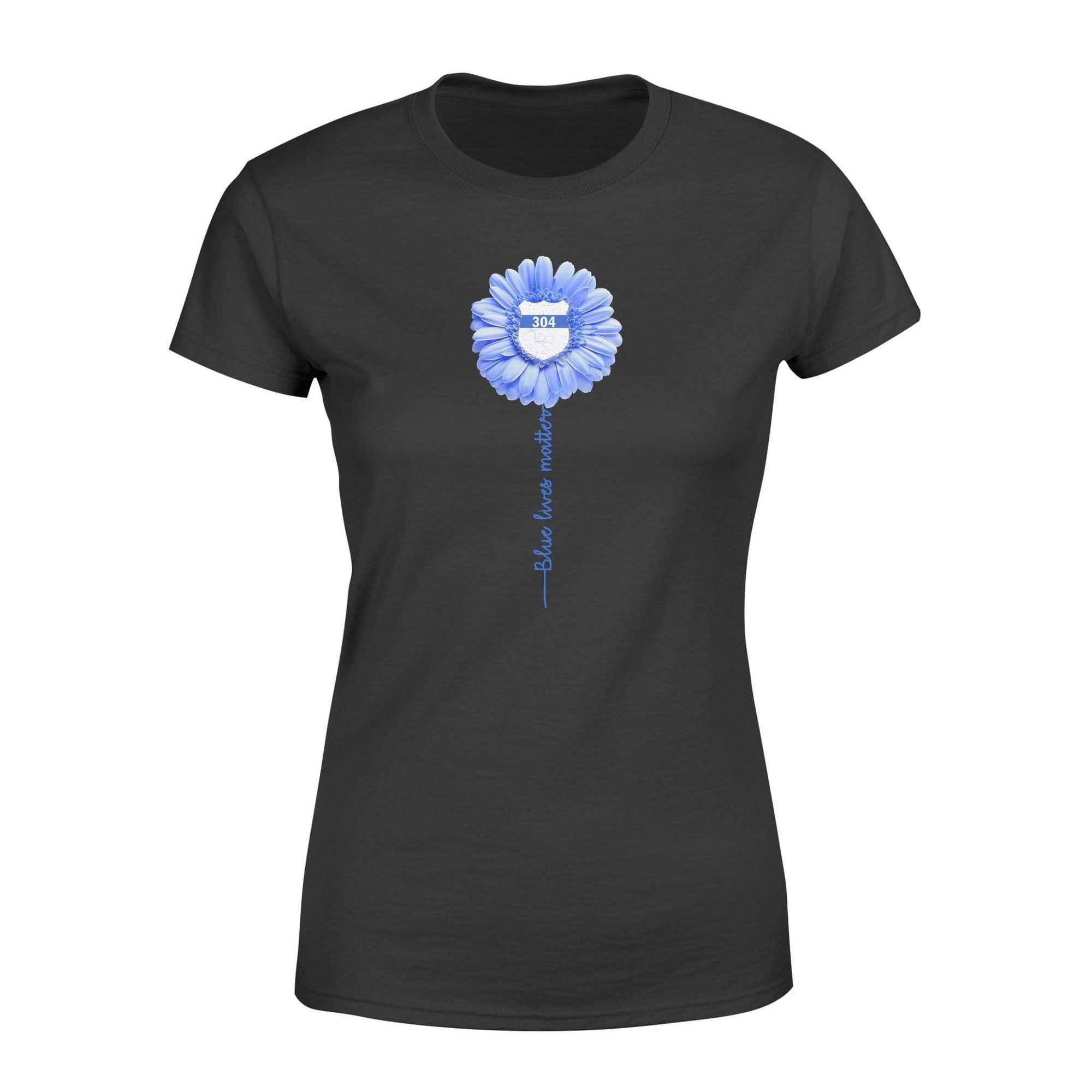 Apparel XS / Black Personalized Shirt - TBL- Blue Daisy - Standard Women's T-shirt - DSAPP