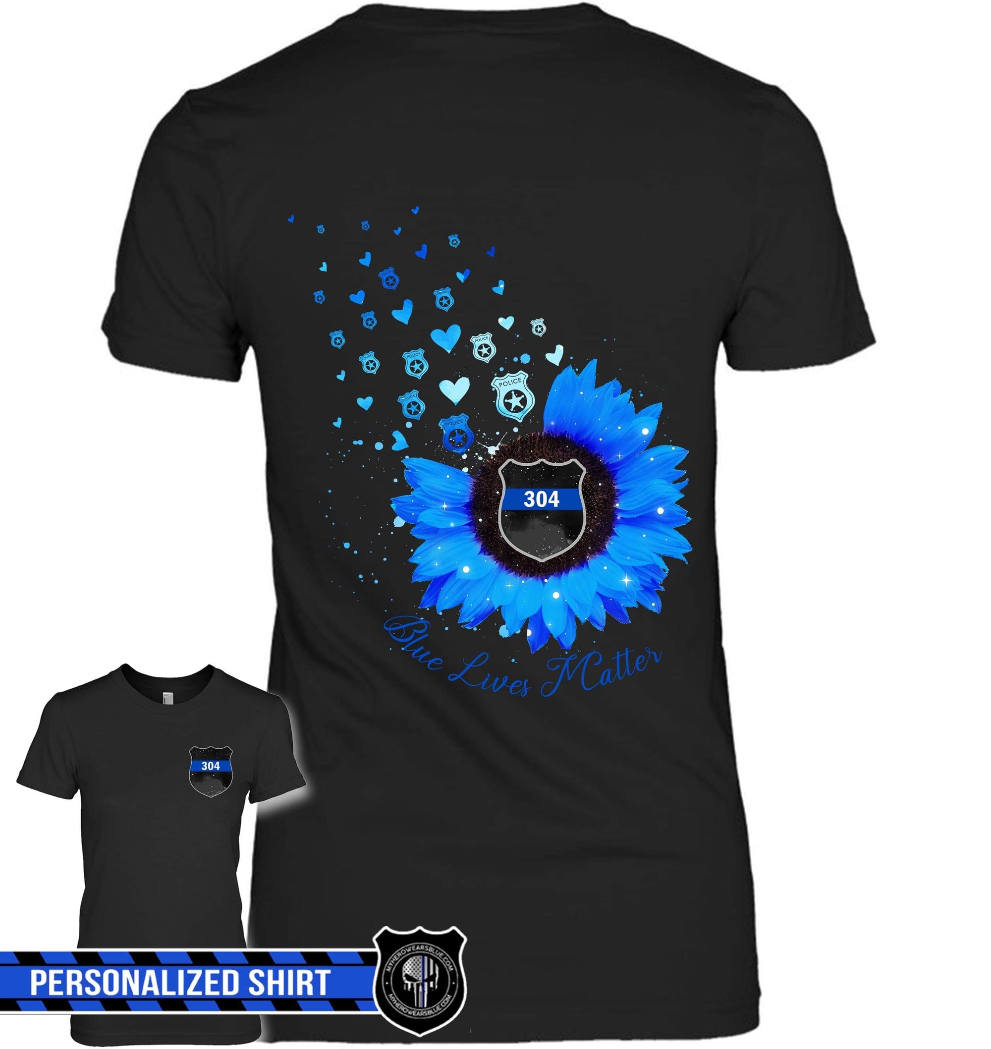 Apparel XS / Black Personalized Shirt - TBL - Blue Lives Matter Shirt - Standard Women’s T-shirt - DSAPP