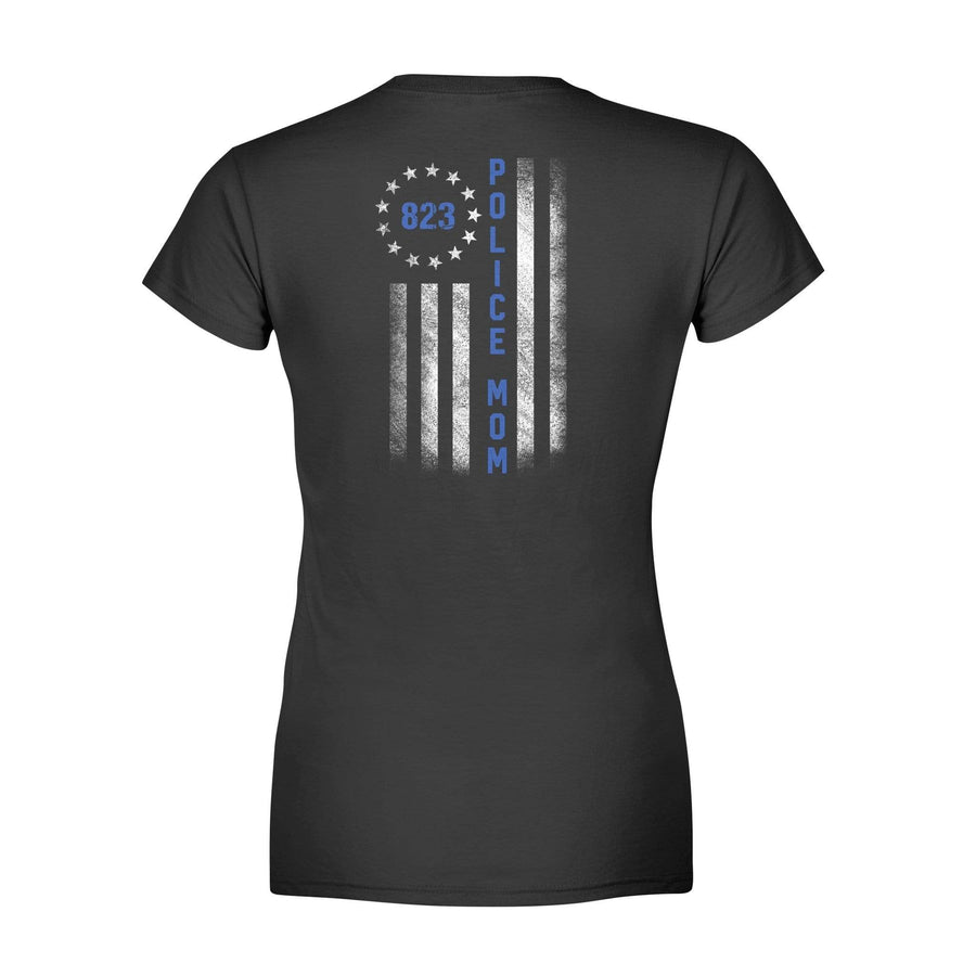 Apparel XS / Black Personalized Shirt - TBL Circle Star - Police Mom - Standard Women's T-shirt - DSAPP