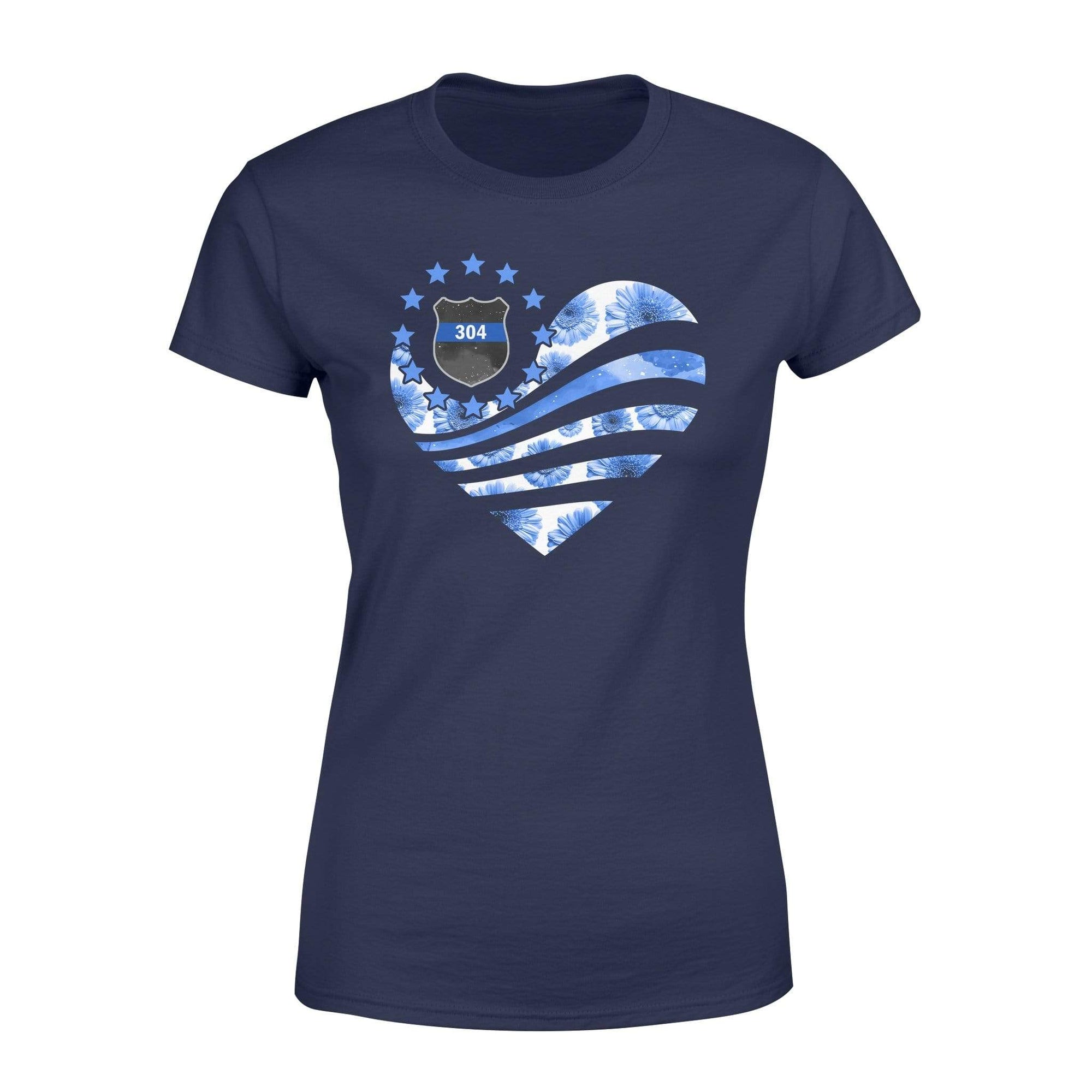 Apparel XS / Navy Personalized Shirt - TBL Daisy Flag Heart - Standard Women’s T-shirt - DSAPP