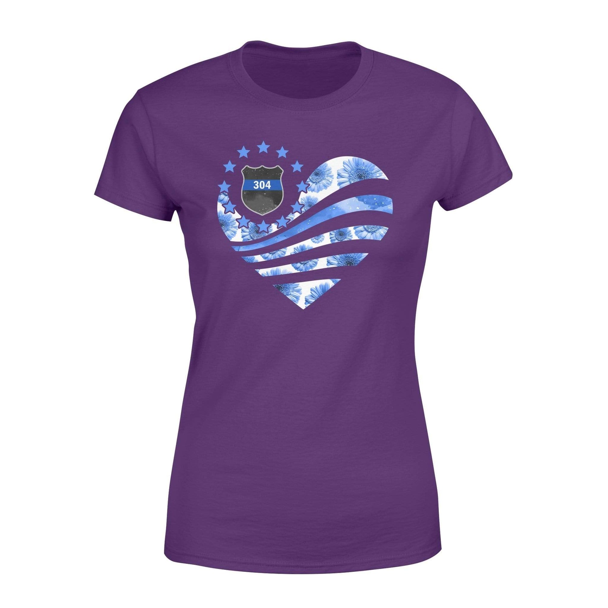Apparel XS / Purple Personalized Shirt - TBL Daisy Flag Heart - Standard Women’s T-shirt - DSAPP