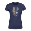 Apparel XS / Navy Personalized Shirt - TBL - Distress Thin Blue Line Leopard Flag - Standard Women's T-shirt - DSAPP