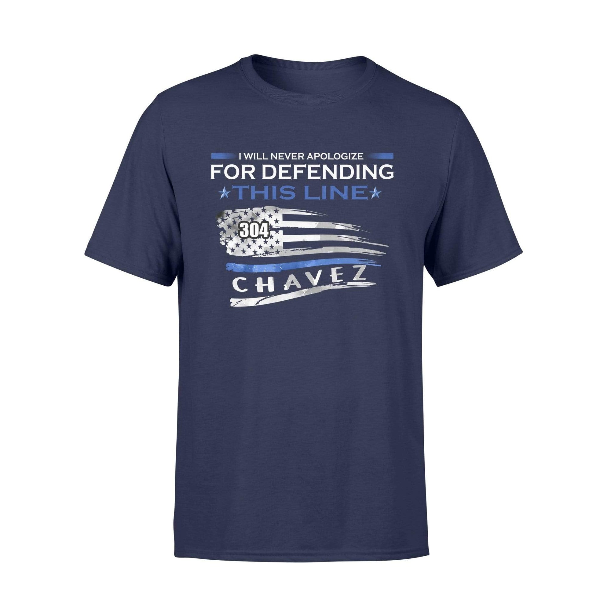 Apparel S / Navy Personalized Shirt - TBL - Distressed Flag Never Apologize - Standard T-shirt - DSAPP