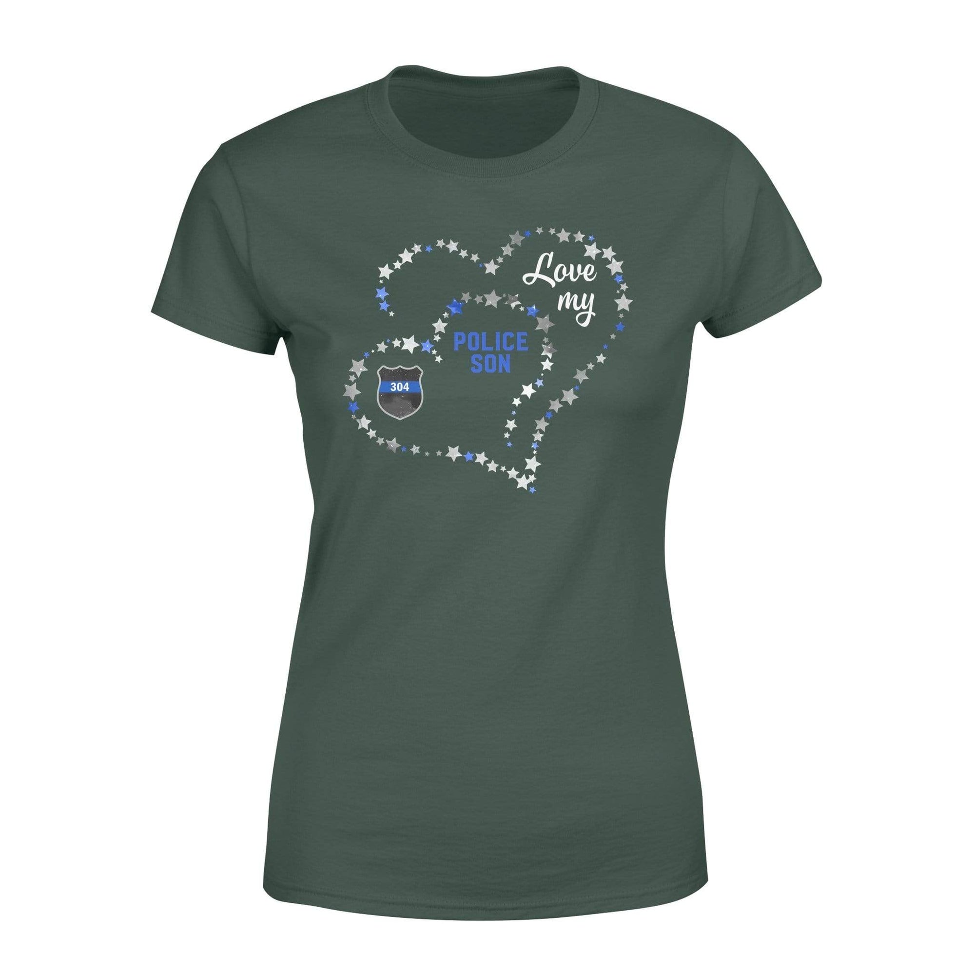 Double Stars Heart Love My Son Personalized Women T-Shirt