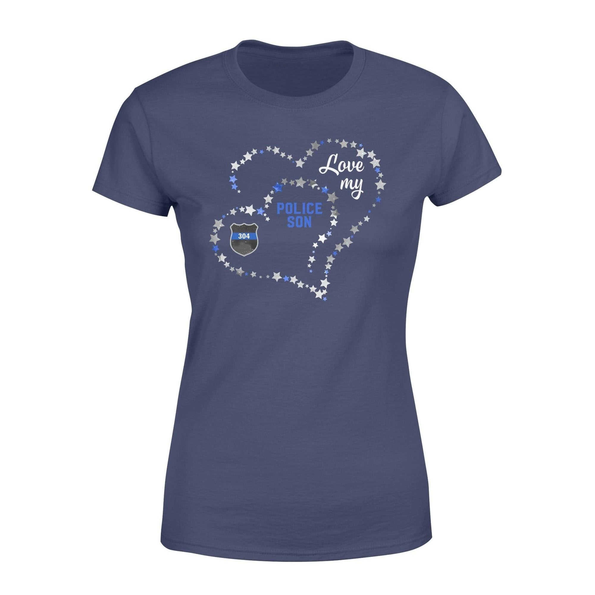 Double Stars Heart Love My Son Personalized Women T-Shirt