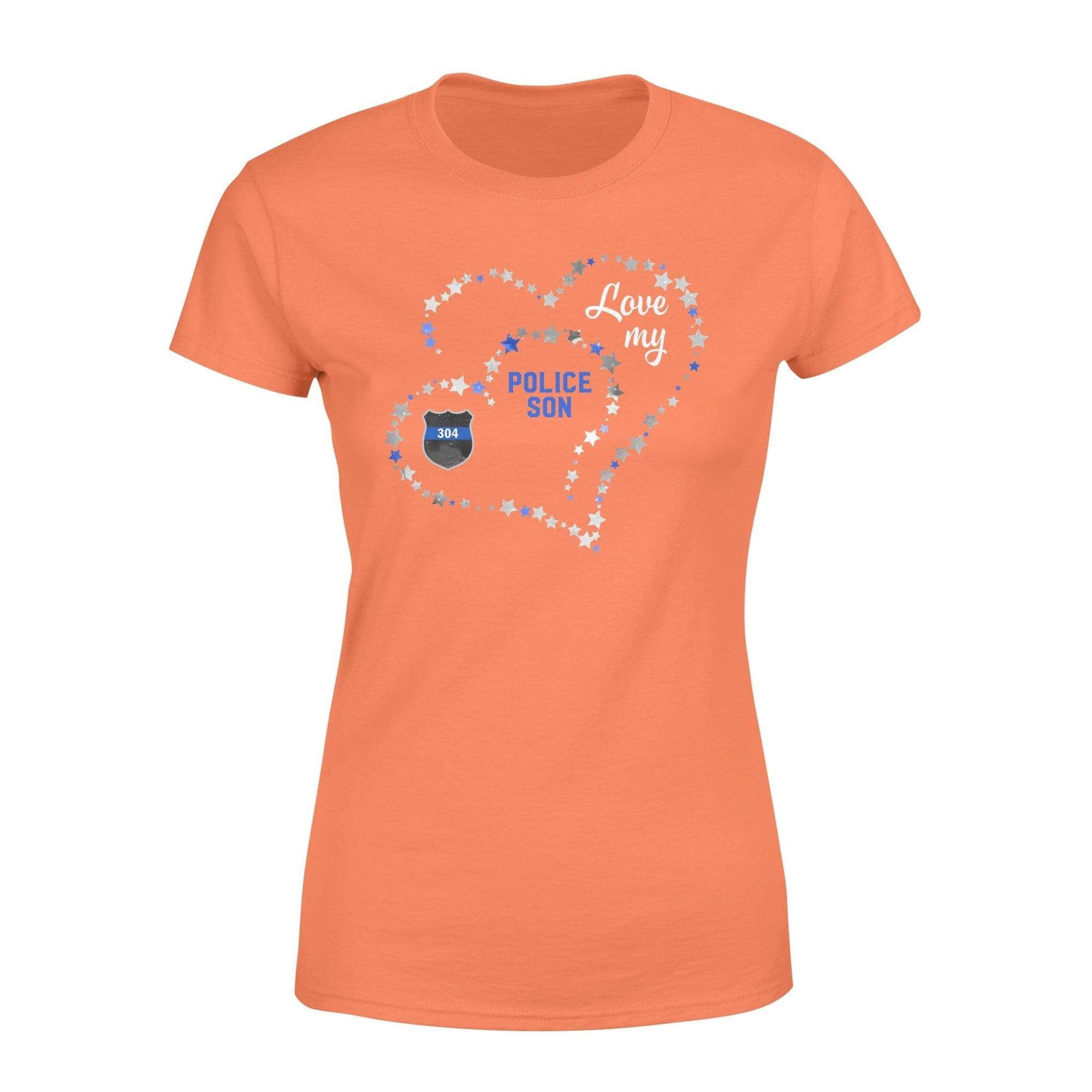 Double Stars Heart Love My Son Personalized Women T-Shirt