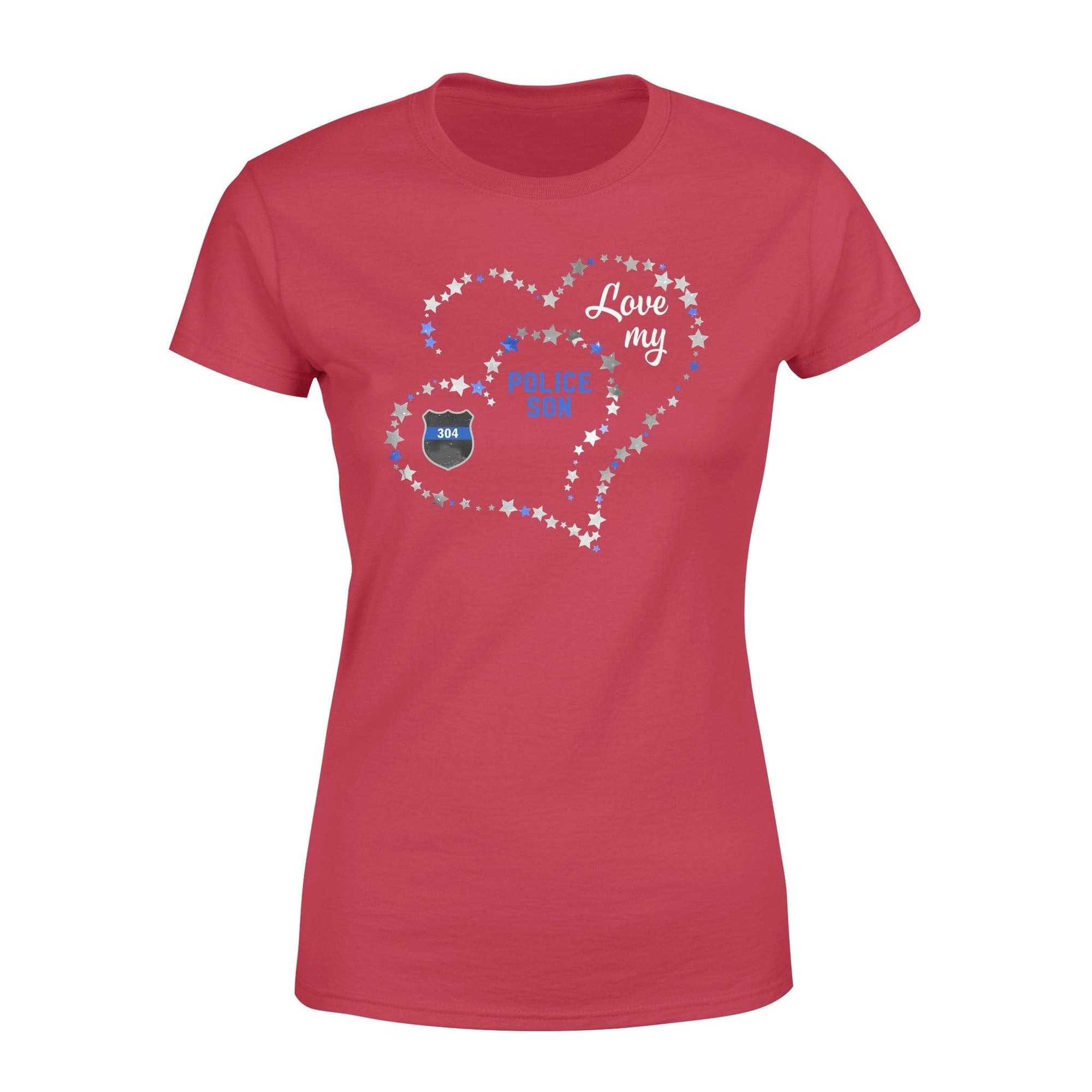 Double Stars Heart Love My Son Personalized Women T-Shirt