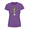 Apparel XS / Purple Personalized Shirt - TBL - Faith In Cross Shape Leopard - Standard Women's T-shirt - DSAPP