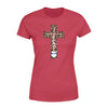 Apparel XS / Red Personalized Shirt - TBL - Faith In Cross Shape Leopard - Standard Women's T-shirt - DSAPP