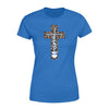 Apparel XS / Royal Personalized Shirt - TBL - Faith In Cross Shape Leopard - Standard Women's T-shirt - DSAPP