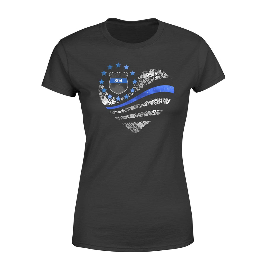 Apparel XS / Black Personalized Shirt - TBL - Flag Heart Police Things Inside Shirt - Standard Women’s T-shirt - DSAPP