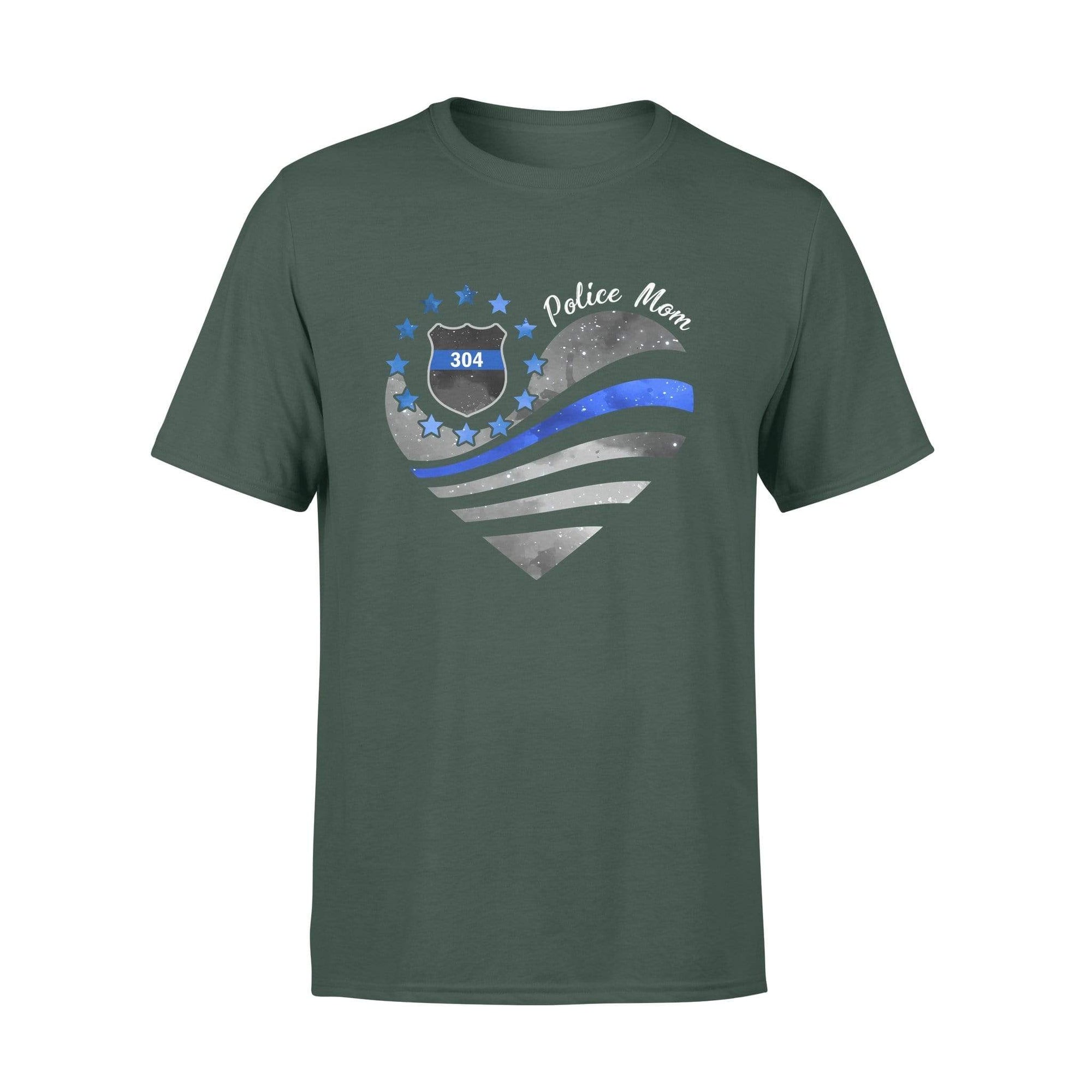 Apparel S / Forest Personalized Shirt - TBL Galaxy Flag Heart - Police Mom - Standard T-shirt - DSAPP
