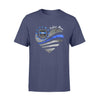 Apparel S / Navy Personalized Shirt - TBL Galaxy Flag Heart - Police Mom - Standard T-shirt - DSAPP