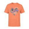 Apparel S / Orange Personalized Shirt - TBL Galaxy Flag Heart - Police Mom - Standard T-shirt - DSAPP