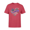 Apparel S / Red Personalized Shirt - TBL Galaxy Flag Heart - Police Mom - Standard T-shirt - DSAPP