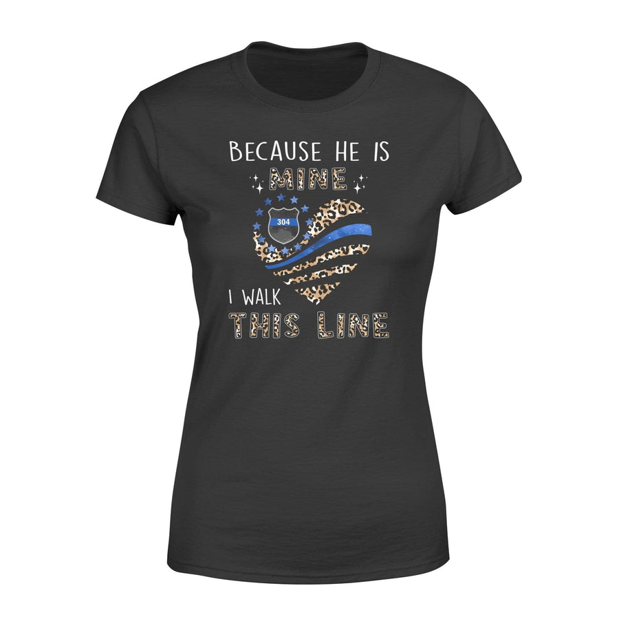 Apparel XS / Black Personalized Shirt - TBL - He Is Mine - Leopard Flag Heart - Standard Women's T-shirt - DSAPP