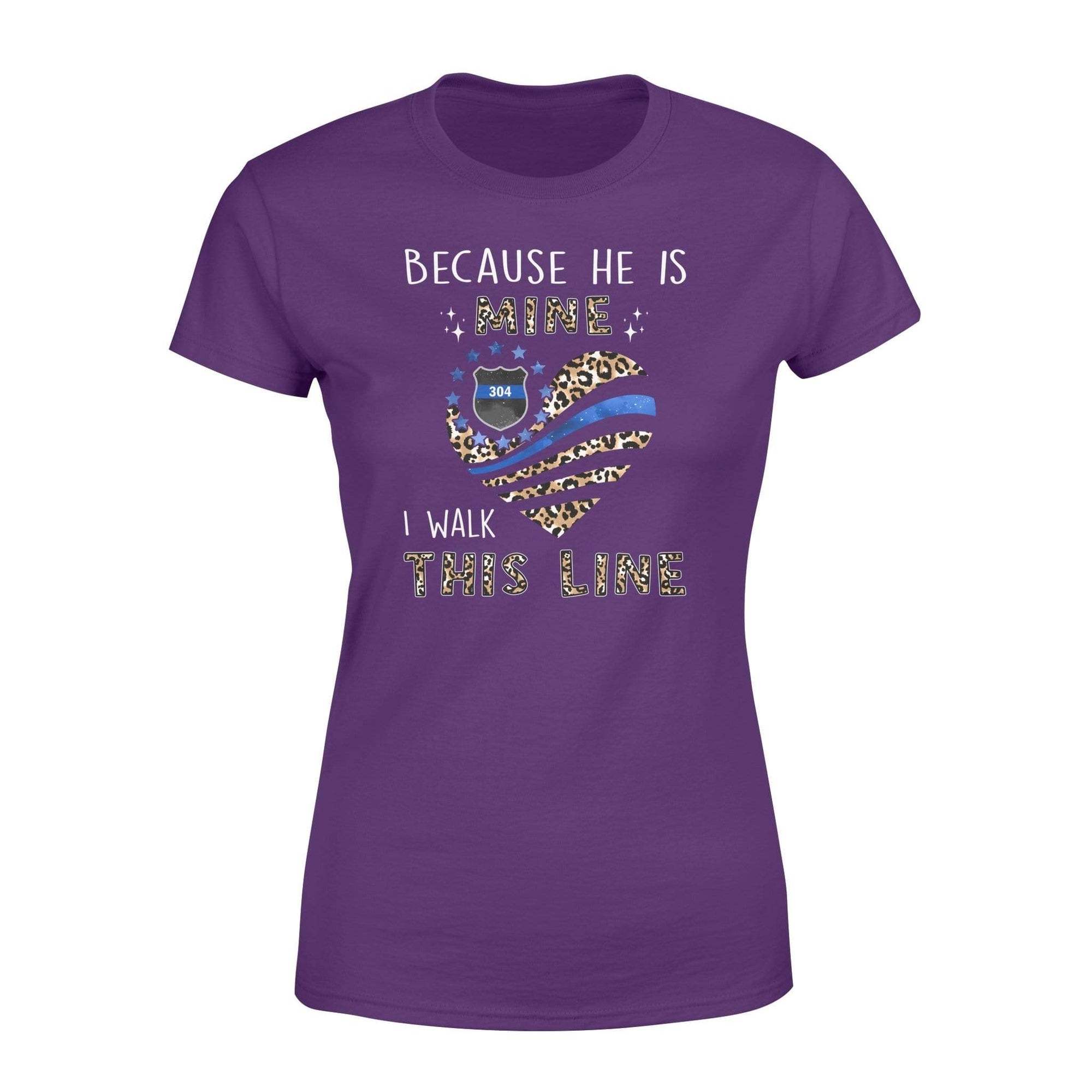 Apparel XS / Purple Personalized Shirt - TBL - He Is Mine - Leopard Flag Heart - Standard Women's T-shirt - DSAPP